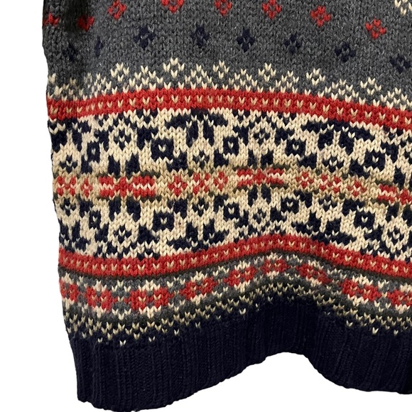 Vintage Abercrombie & Fitch Wool Fair Isle Knit Sweater with Chain Detailing - Picture 7 of 10